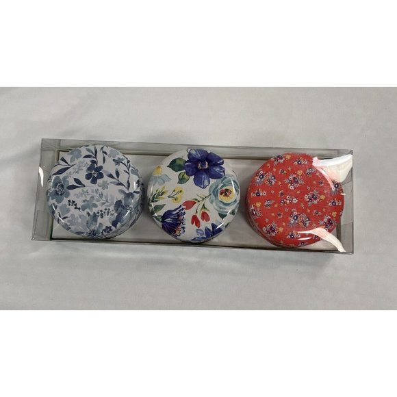 Pioneer Woman Candle Set 3-Piece Tin Collection Floral Print - Picture 2 of 3